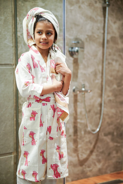 Bathrobe and Towel Set | Kids Night Suit |  Jhapki.